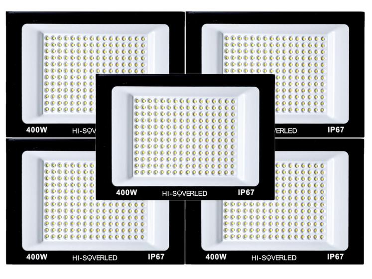 Imagem de Kit 5 Refletor Led 400w Holofote Bivolt Prova Dágua Frio