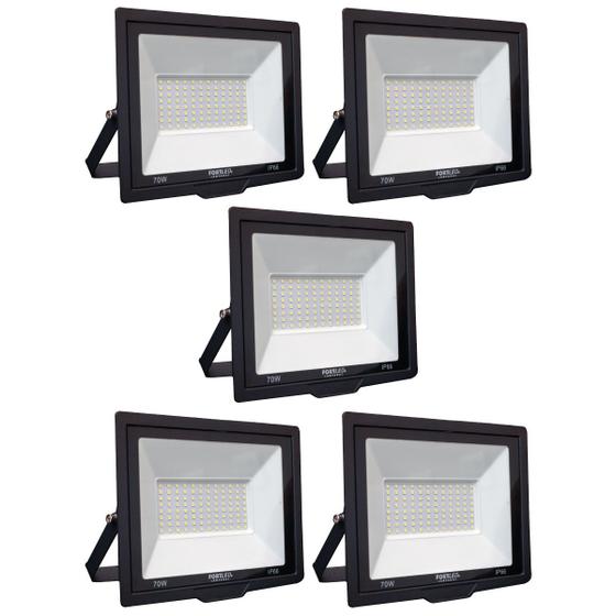 Imagem de Kit 5 Refletores de Led 70W  Fortled