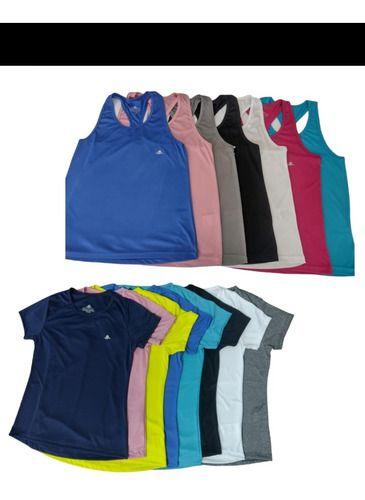 Kit 5 Regatas + 5 Camisetas Feminina Dry Fit Fitness-atacado Menor preço em Kit 5 Regatas + 5 Camisetas Feminina Dry Fit Fitness-atacado