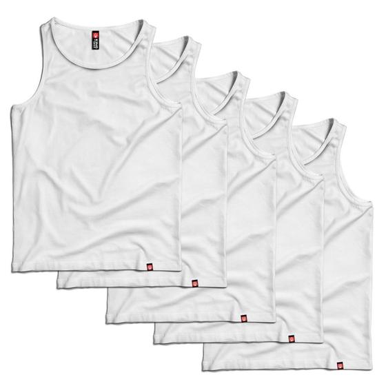 Imagem de Kit 5 Regatas Básicas em Algodão Masculino