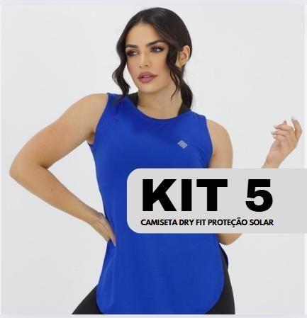 Imagem de Kit 5 Regatas Dry Fit Feminina Tapa BumBum Academia Treino Fitness Blusa Furadinha Exercício Funcional Esportes Camiseta Lisa