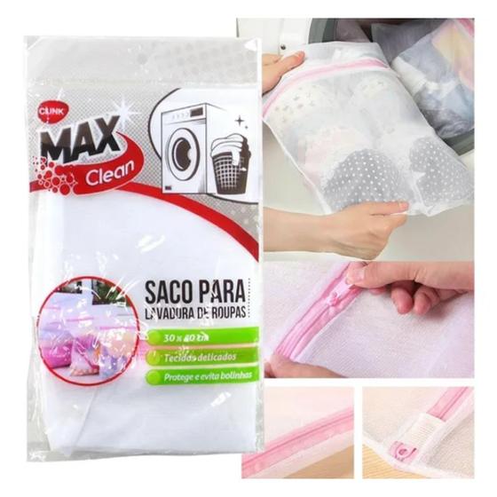 Kit 5 Saco P/ Lavar Roupas Máquina 30x40 Delicadas C/ Zíper - Clink ...