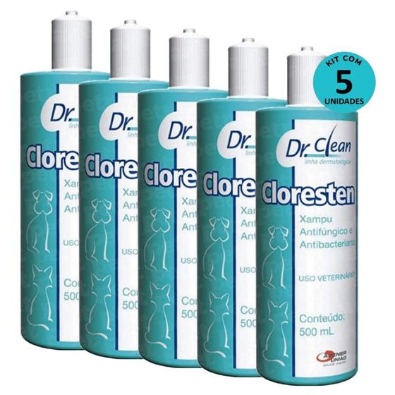 Kit 5 Shampoo Cloresten Agener 500ml Outros Pet Shop Magazine Luiza