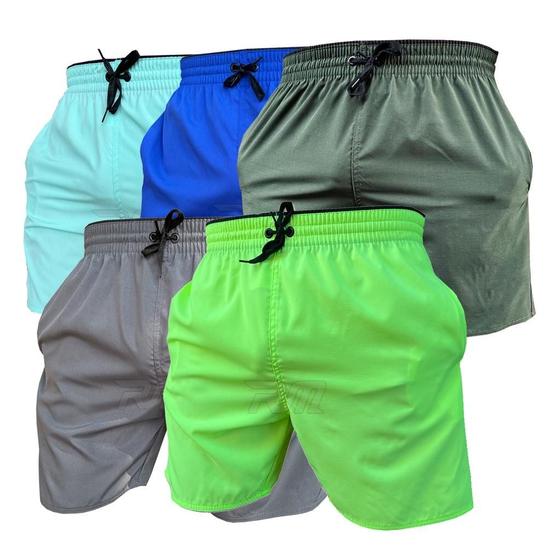 Imagem de Kit 5 Shorts Bermuda Elastano Corrida Academia