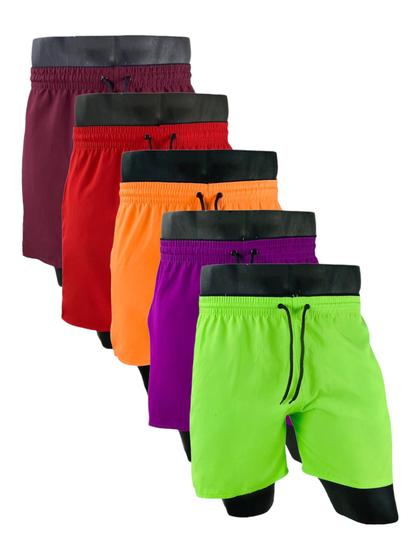 Imagem de KIT 5 Shorts Bermudas masculino tactel com elastano moda praia  futebal sacagem rapido conforto