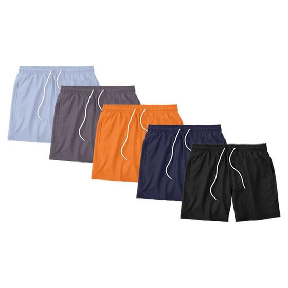 Imagem de Kit 5 Shorts Masculino Liso Básico Bermuda Tactel Água Praia Treino Academia Corrida