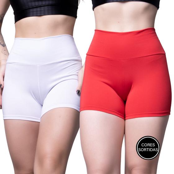 Imagem de Kit 5 Shorts Suplex Fitness Vekyo Modas Feminino Curto Liso Roupa de Academia