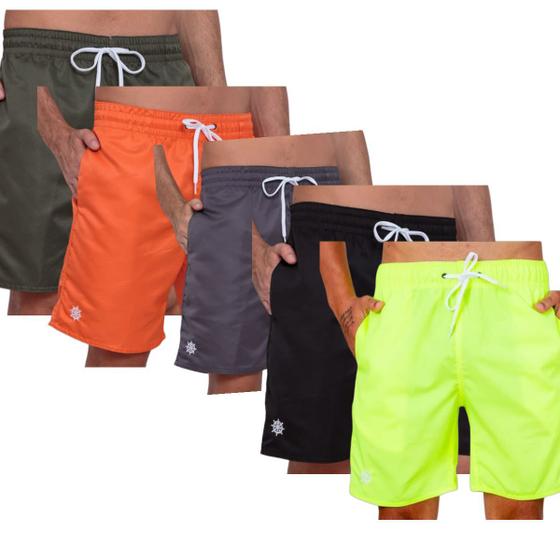 Kit 5 shorts tactel masculino moda praia banho estiloso neymar ...