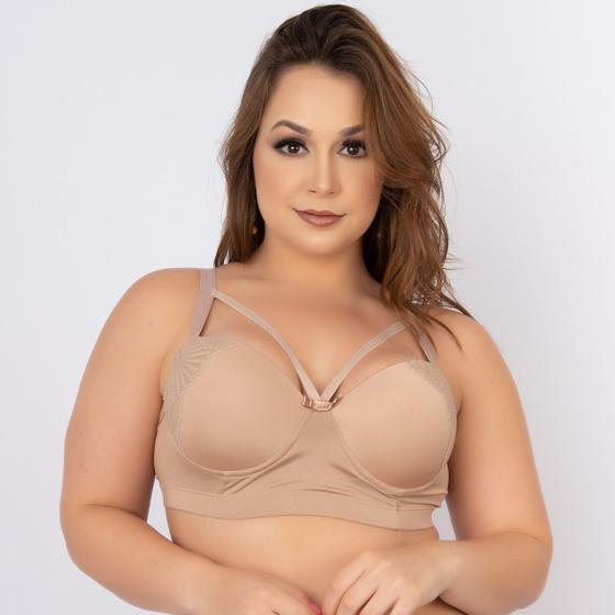 Imagem de Kit 5 Soutien Vekyo Plus Size Reforçado com Bojo Renda e Strappy