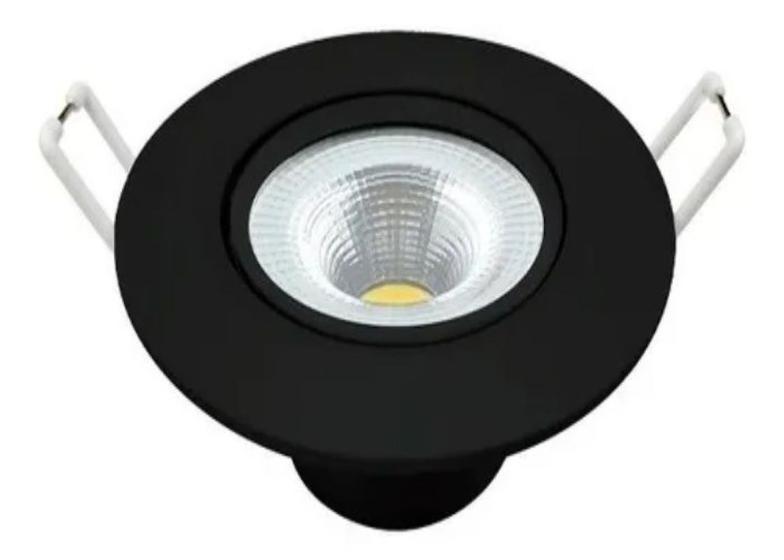 Imagem de Kit 5 Spot Led 5w Redondo Embutir Branco Frio 9x9cm Preto