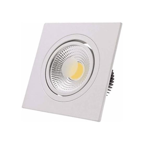 Imagem de KIT 5 Spot Led Cob Embutir Quadrado 7w Avant 3000k Supimpa