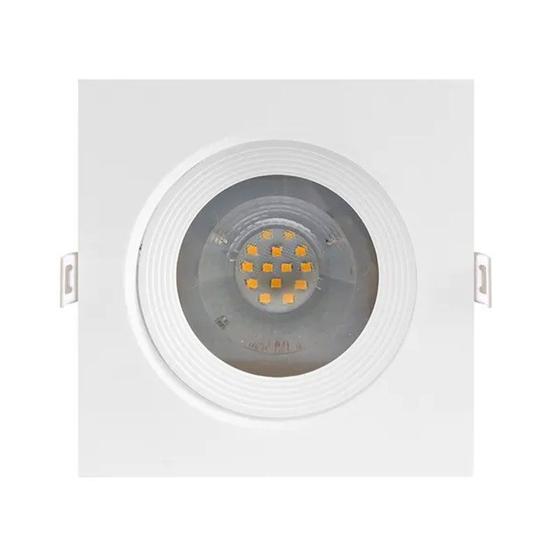 Imagem de Kit 5 Spot Led Direcionável 12w Quadrado Branco Frio Galaxy