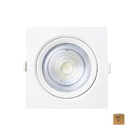 Kit 5 Spot Led Embutir 10w Par30 Quadrado 6500k Branco Frio Bivolt Taschibra Menor preço em Kit 5 Spot Led Embutir 10w Par30 Quadrado 6500k Branco Frio Bivolt Taschibra