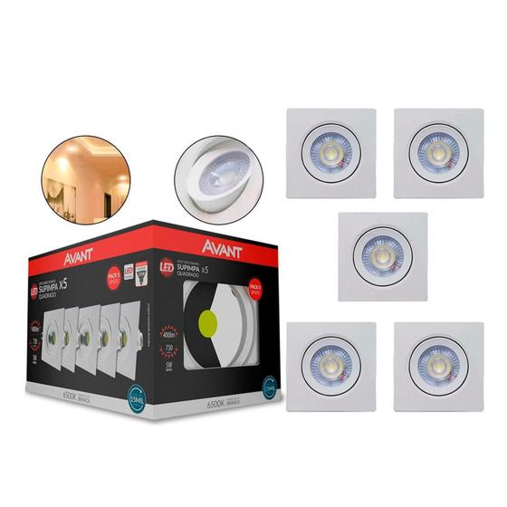 Imagem de Kit 5 Spot Led Embutir Direcionável Luminaria Cozinha Quarto