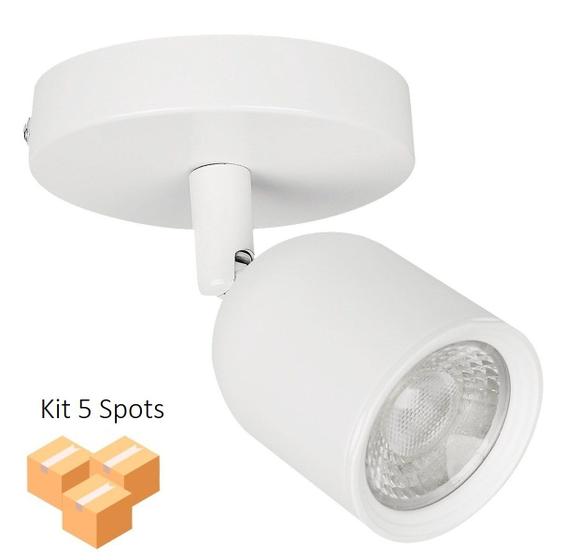 Imagem de Kit 5 Spots Led Com Canopla 7W 6500K Branco Bivolt