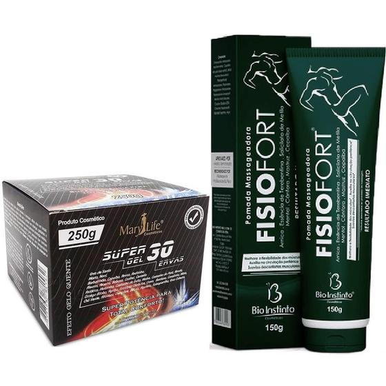 Imagem de Kit 5 Super Gel 30 Ervas 250G + 5 Pomada Fisiofort 150G