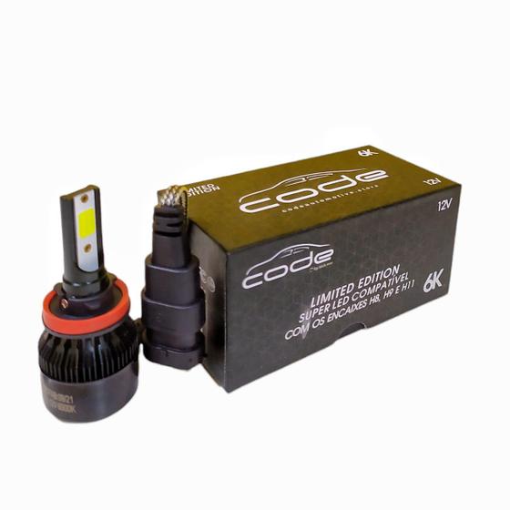 Imagem de Kit 5 super led 12v 6000k multiencaixe h8, h9 e h11 code