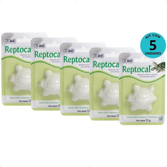 Imagem de Kit 5 Suplemento Alcon Reptocal 15g