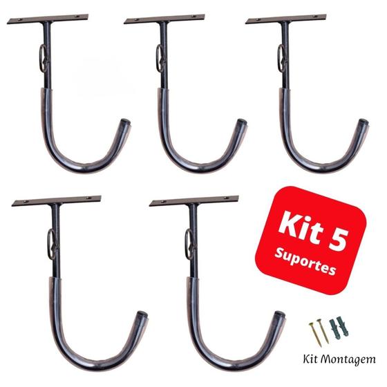 Kit 5 Suportes para Pendurar Bicicleta na Parede Menor preço em Kit 5 Suportes para Pendurar Bicicleta na Parede