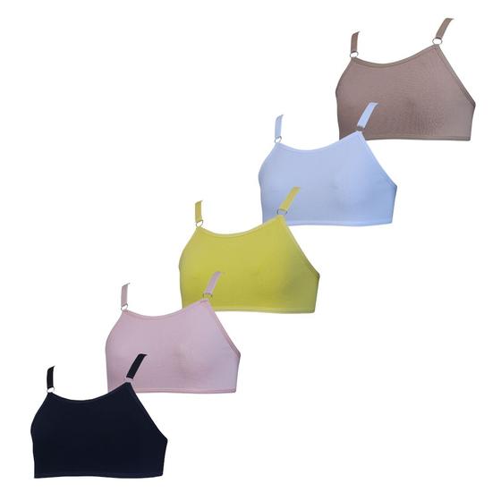 Kit 5 Sutiã Infantil Juvenil Algodão Sem Bojo - OPTE MODA INTIMA ...
