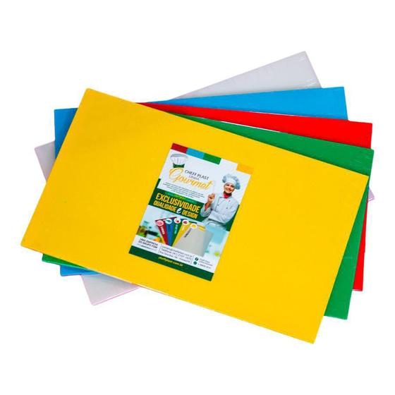 Imagem de Kit 5 Tábuas De Corte Cheff Plast Cores Variadas