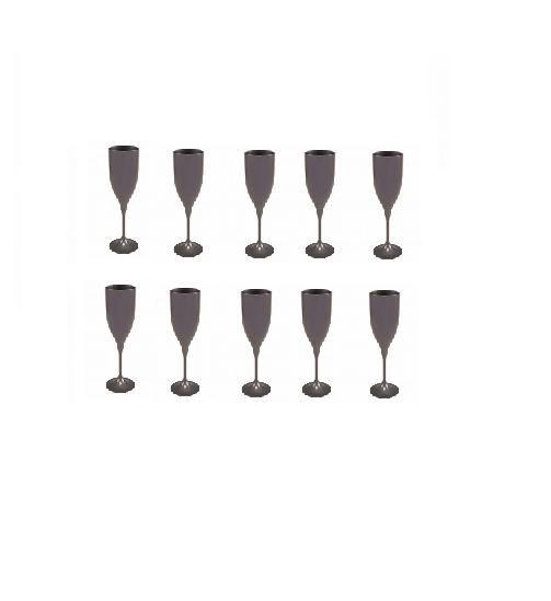 Imagem de Kit 5 Taças champanhe Cinza acrílico Leve 180ml
