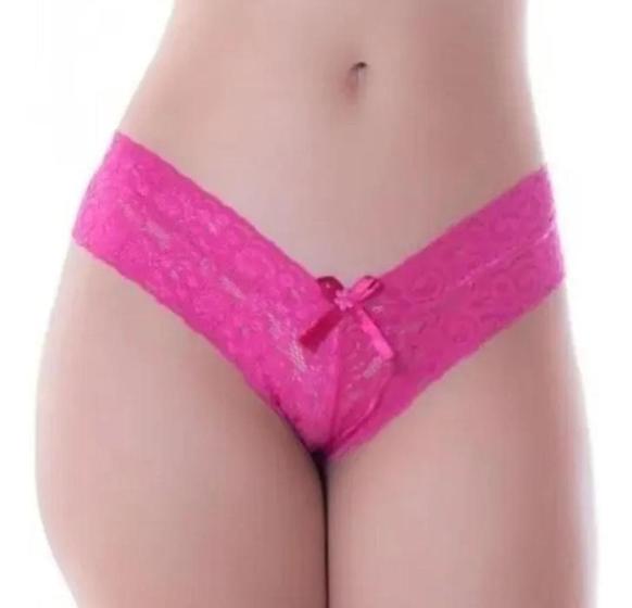 Imagem de Kit 5 Tanga Calcinha renda Meio Caleçon Fio. Tam. Único