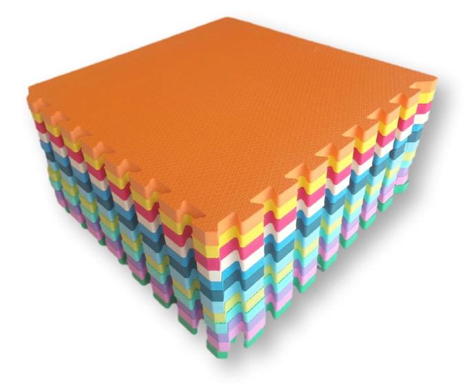 Imagem de Kit 5 Tatames Tapetes EVA 50x50x1cm 10mm Infantil Criança
