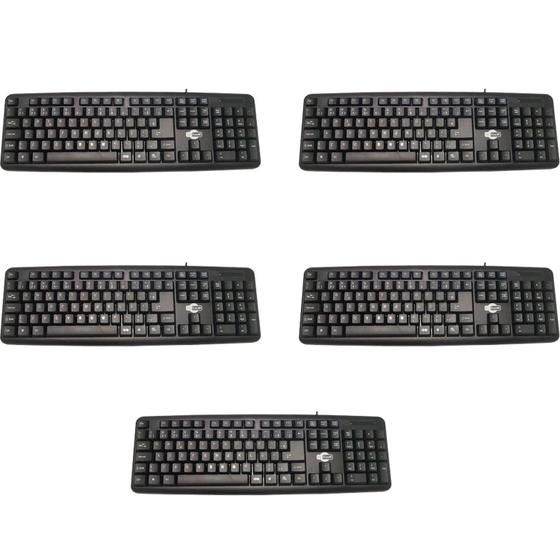 Imagem de KIT 5 Teclado Usb para PC Com 107 Teclas Com Fio Numérico TeckNow