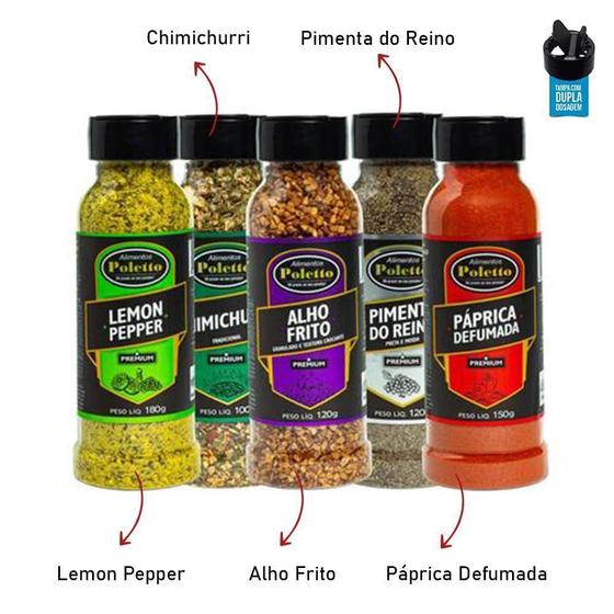 Imagem de Kit 5 Temperos Premium Para Churrasco Poletto