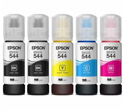 Kit 5 Tintas 544 Para L3110 L3150 L1110 L51920 65ml Menor preço em Kit 5 Tintas 544 Para L3110 L3150 L1110 L51920 65ml