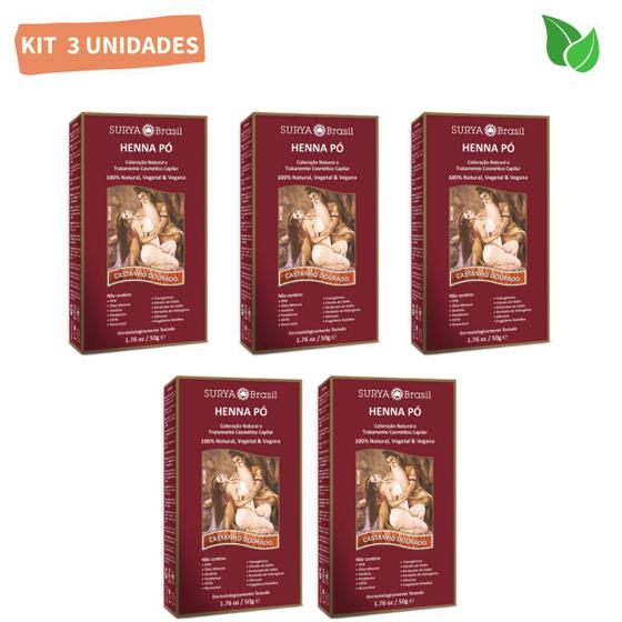 Kit 5 - Tintura Natural Henna Pó Surya Brasil Escolha Cor é ruim? Kit 5 - Tintura Natural Henna Pó Surya Brasil Escolha Cor é boa?
