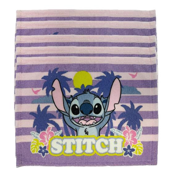 Imagem de Kit 5 Toalhas Lancheira Infantil Roxo Stitch 28x40cm Lepper