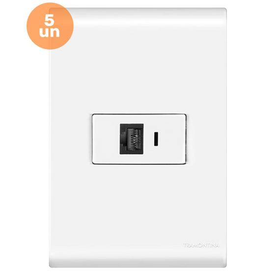 Kit 5 Tomadas RJ45 Tramontina Linha Liz Rede Keystone CAT6