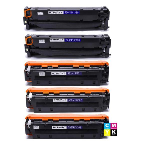 Imagem de Kit 5 Toner 530a 531a 532a 533a Cp2025 Cm2320