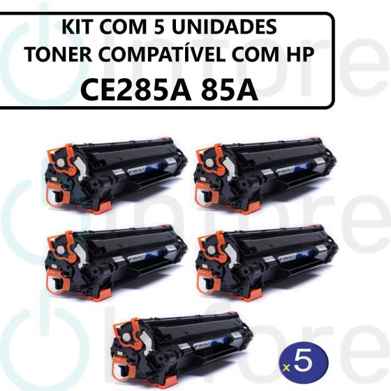 Imagem de Kit 5 Toner Compatível com P1102w M1132 M1212 M1210 Ce285a cb435a cb436a Universal