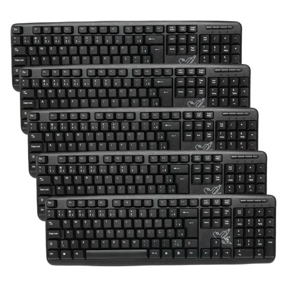 Kit Un Teclado Padr O Abnt Usb Preto Com Fio Maxprint Teclado Magazine Luiza