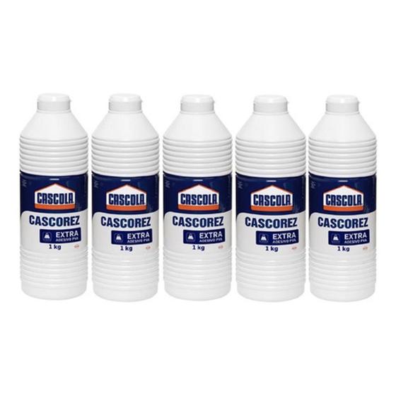 Kit 5 Und Cola Branca 1kg Cascorez Extra Adesiva Pva Menor preço em Kit 5 Und Cola Branca 1kg Cascorez Extra Adesiva Pva