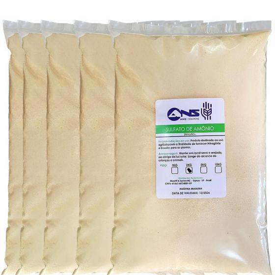 Imagem de Kit 5 UNI Sulfato De Amônia Fertilizante Adubo 2kg ANS Agrária