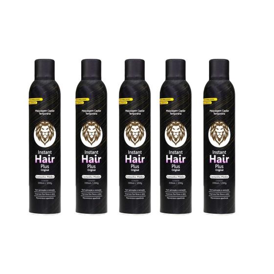 Imagem de Kit 5 Unidades Instant Hair Plus Castanho Médio 300ml