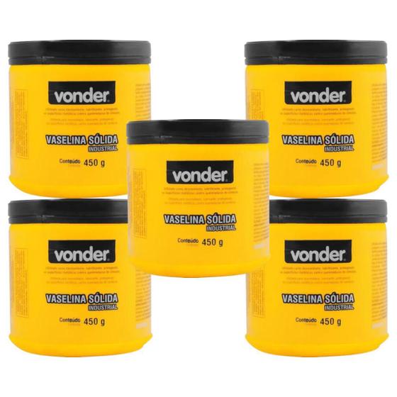 Imagem de Kit 5 unidades - vonder vaselina solida industrial 450g