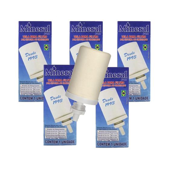 Imagem de Kit 5 Velas P/Filtro De Barro Purificador Gravidade 100% Mineral