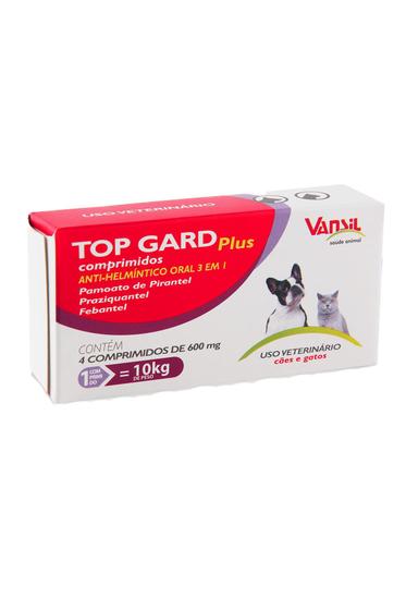 Imagem de Kit 5 Vermífugo Top Gard Plus 600mg Cães e Gatos Vansil