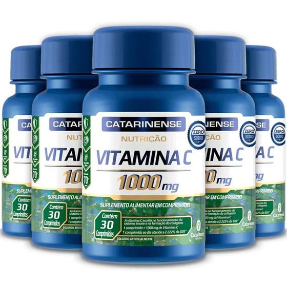 Imagem de Kit 5 Vitamina C 1000mg Catarinense Pharma 30 Cápsulas