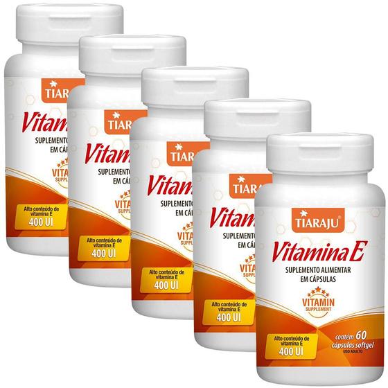 Kit 5 Vitamina E 400ui 60 Cápsulas Tiaraju Vitaminas A Z Magazine Luiza 9289