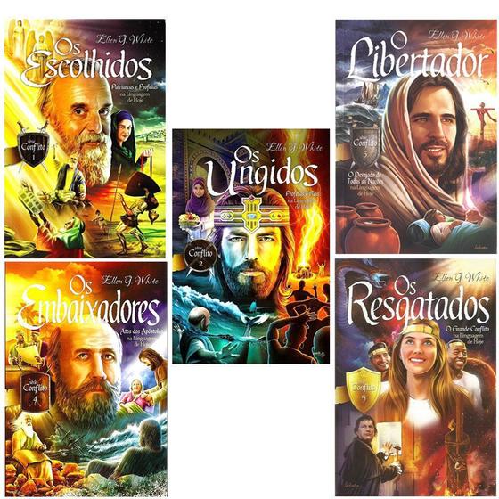 Kit 5 Volumes Livro Da Serie Conflito- Ellen G. White - Livros Cristã ...