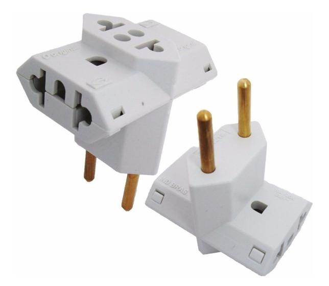 Imagem de Kit 50 Adaptador Pino Universal Tomadas Benjamim T 10a/20a 127v/220v