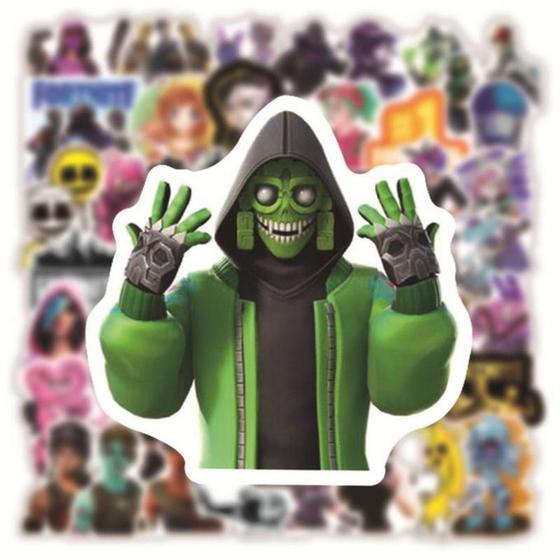 Kit 50 Adesivos Sticker Fortnite battle royale Gamer Bucks Skins Prova D'água - DTEC stickers Imagem de Kit 50 Adesivos Sticker Fortnite battle royale Gamer Bucks Skins Prova D'água