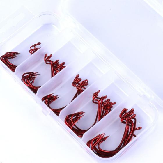 Imagem de KIT 50 ANZOL PESCA OFFSET GRUB SHAD Nº 2 1 1\0 2\0 3\0