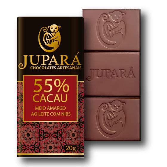 Imagem de Kit 50 Barras Chocolates Jupará 55% Cacau Meio Amargo Nibs